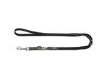 Dog Sport HUNTER verstellbare Hundeführleine wolmar biothane x leder schwarz 1,6 cm