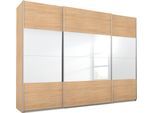Schwebetürenschrank RAUCH "Quadra", braun (struktureichefarben hell, spiegel), B:315cm H:230cm T:62cm, Holzwerkstoff, Schränke, Schwebetürenschrank, mit Spiegelelementen