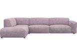 Ecksofa FLEXLUX "Lucera, super bequem durch hochwertigen Sitzaufbau mit Kaltschaum", lila (soft lavender), B:321cm H:73cm T:231cm, 85% Polyester/15%Polyamide, Sofas, Ecksofa, modern & anschmiegsam, L-Form, Designsofa