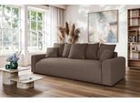 Big-Sofa HOME AFFAIRE "LAKESIDE klein 3-Sitzer Schlafsofa mit Bettkasten, Breite 238 cm", braun, B:238cm H:85cm T:98cm, 100% Polyester, Sofas, Big-Sofa, Liegefläche 149x195 cm, hoher Sitzkomfort, Maße B/T/H: 238/98/85cm