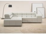 Ecksofa HOME AFFAIRE "Ancona, Ecksofa, incl. Kopfteilverstellung, Breite 249 cm, L-Form", weiß, B:249cm H:70cm T:215cm, 95% Polyester, 5% Nylon, Sofas, Ecksofa, wahlweise motorische Sitztiefenverstellung, B/T(H: 249/215/70 cm
