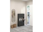 Schuhschrank HOME AFFAIRE "Shoes Schuhaufbewahrung, Schuhkommode, Schuhregal", grau (grau, matt), B:70,3cm H:123,6cm T:24,05cm, FSC-zertifizierter Holzwerkstoff, Schränke, Schuhschrank, mit drei Klappen, 2 Böden, Höhe 123 cm, ca. 18 Paar Schuhe