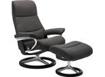 Relaxsessel STRESSLESS "View", grau (rock paloma), B:78cm H:108cm T:78cm, Leder BATICK: BATICK ist ein leicht korrigiertes, durchgefärbtes und genarbtes Möbelleder, bei dem die meisten Unebenheiten und Spuren in der Regel entfernt wurden.;Leder PALOMA: PALOMA ist ein durchgefärbtes Semianilin-Möbelleder mit natürlicher Narbung.;ROHLEDER Stoff Q2 FARON: Ein fester zuverlässiger Bouclé mit einem str