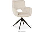 Esszimmerstuhl OMG DESIGN "Darwin", natural, schwarz, natural, B:58cm H:85cm T:65cm, Polyester, Stühle, Esszimmerstuhl, Drehstuhl mit auto-return, Armlehnenstuhl