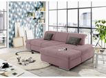 Ecksofa "SO4100 V", lila (flieder), B:284cm H:80cm T:190cm, SET ONE BY MUSTERRING, Sofas, Ecksofa, mit verstellbaren Kopfteilen, wahlweise mit Funktionen, Cord-Bezug
