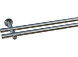 Gardinenstange INDEKO "Linz", silber (edelstahlfarben), L:250cm Ø:20mm, Stahl, Gardinenstangen, Gardinenstange, Komplett-Set inkl. Montagematerial