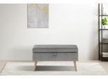 Truhenbank OTTO HOME "AMIRA Sitzbank mit Stauraum, Maße B/T/H: 81/36/43 cm", silber (silberfarben), B:81cm H:43cm T:36cm, Struktur fein (100% Polyester);Samtvelours (100% Polyester);Luxus-Microfaser weich (100% Polyester), Sitzbänke, Truhenbank, mit Staufach, in 3 Bezugsqualitäten mit feiner Steppung