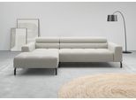 Ecksofa HOME AFFAIRE "Claya, 258 cm breit, L-Form, Kopfteilverstellung", light grau, B:258cm H:71cm T:179cm, 88% Polyester, 12% Polyacryl, Sofas, Ecksofa, Moderne Steppung, weicher Polsteraufbau & saugroboterfreundliche Höhe