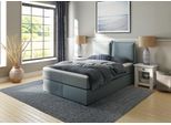 Boxspringbett HOME AFFAIRE "Lysann", blau (petrol), B:147cm L:215cm, Komplettbetten, Boxspringbett, 5fach verstellbares Kopfteil, in 4 Breiten, 3 Matratzenarten