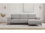 Ecksofa OTTO HOME "OLAND Cord L-Form, B: 280 cm, Skandi-Design", light grau, B:280cm H:85cm T:152cm, 92%PES 8%NY, Sofas, Ecksofa, L-Form, 280 cm, Wellenunterfederung, Skandi-Design, Metallfüße