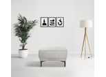 Hocker OTTO HOME "Oland Flachgewebe Polsterhocker", braun (latte), B:56cm H:45cm T:58cm, 100% Polyester, Hocker, Hocker, passend zur Serie OLAND