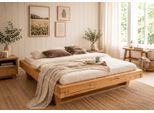 Massivholzbett OTTO HOME "Ultima, hohe Belastbarkeit, Futonbett ohne Kopfteil", beige (natur), B:198cm L:218cm, Betten, Massivholzbett, aus Eiche oder Fichte, FSC-zertifiziert, in vielen Breiten
