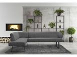 Eckbank EXXPO - SOFA FASHION "Americano", grau (anthrazit), B:249cm H:83cm T:157cm, Sitzbänke, Eckbank, mit Keder und Metallfüßen, Bezug in verschiedenen Qualitäten