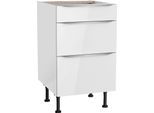Unterschrank KOCHSTATION "KS-Aken", weiß (weiß hochglanz, weiß), B:50cm H:87cm T:58,4cm, Schränke, Unterschrank