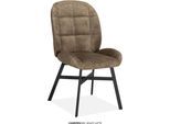 Esszimmerstuhl OMG DESIGN "Canberra", braun (latte, schwarz, latte), B:51cm H:94cm T:62cm, Polyester, Stühle, Esszimmerstuhl, Esszimmerstuhl, pflegeleichter Samtvelour Bezug
