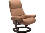 Relaxsessel STRESSLESS "View", braun (latte batick), B:78cm H:105cm T:78cm, Leder BATICK: BATICK ist ein leicht korrigiertes, durchgefärbtes und genarbtes Möbelleder, bei dem die meisten Unebenheiten und Spuren in der Regel entfernt wurden.;Leder PALOMA: PALOMA ist ein durchgefärbtes Semianilin-Möbelleder mit natürlicher Narbung.;ROHLEDER Stoff Q2 FARON: Ein fester zuverlässiger Bouclé mit einem s