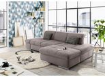 Ecksofa "SO4100 V", grau (steelgrau), B:284cm H:80cm T:190cm, SET ONE BY MUSTERRING, Sofas, Ecksofa, mit verstellbaren Kopfteilen, wahlweise mit Funktionen, Cord-Bezug
