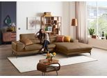 Ecksofa W.SCHILLIG "Piedroo, Designsofa mit tollem Sitzkomfort, elegant und bequem, L-Form", braun (fango z69), B:303cm H:70cm T:193cm, Longlife Xtra-Leder Z69: Das feinnarbige, gedeckte Softleder Z69 besticht durch seine außergewöhnliche Weichheit im trendigen »Vintage-Look«, Hautstärke 0, 9 - 1, 1 mm, Sofas, Ecksofa, Kopfteilverstellung, wahlweise mit Sitztiefenverstellung, Breite 303cm