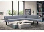 Eckbank EXXPO - SOFA FASHION "Americano", silber, B:270cm H:83cm T:197cm, Sitzbänke, Eckbank, mit Keder und Metallfüßen, Bezug in verschiedenen Qualitäten