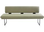 Polsterbank K+W KOMFORT & WOHNEN "Longbeach", grün (salbei), B:204cm H:89cm T:71cm, Sitzbänke, Polsterbank, mit Metallkufen in schwarz Struktur, in der Breite 204cm oder 224cm