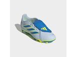 Fußballschuh ADIDAS PERFORMANCE "PREDATOR CLUB FOLD-OVER TONGUE FIRM GROUND/MULTI GROUND KIDS", Mädchen, Gr. 34, blau (crystal sky, ray blau, team solar gelb 2), Synthetik, Schuhe Fußballschuh, für viele verschiedene Böden geeignet, für Jugendliche & Kinder