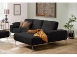 Ecksofa W.SCHILLIG "run, Designsofa mit tollem Sitzkomfort, L-Form", schwarz (midnight w82), B:279cm H:88cm T:178cm, Longlife Xtra-Leder Z73: Naturwalkleder der Luxusklasse aus den erlesensten Rohhäuten. Hautstärke 1, 1 – 1, 3 mm;ROHLEDER Jacquard-Flachgewebe Q2 W60 (63% Polyester, 37% Polyacryl);ROHLEDER Chenille-Flachgewebe Q2 W77 (68% Polyacryl, 32% Polyester);Stoff S37 (100% Polyester), Sofas,