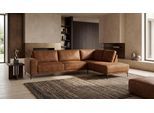Ecksofa OTTO HOME "OLAND Luxus-Microfaser L-Form, B: 289 cm, Skandi-Design", braun (cognac), B:289cm H:85cm T:210cm, Struktur weich (100% Polyester);Luxus-Microfaser (100% Polyester);Webstoff (100% Polyester), Sofas, Ecksofa, Struktur, Flachgewebe, Luxus-Microfaser, Boucle