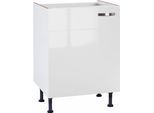 Spülenschrank KOCHSTATION "KS-Cara", weiß (weiß glanz, weiß), B:60cm H:87cm T:58,4cm, Schränke, Spülenschrank, Breite 60 cm