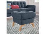 Hocker EXXPO - SOFA FASHION "Fiord kompakt und bequem, tolle Verarbeitungsdetails", blau (denim), B:56cm H:45cm T:56cm, Webvelours (100% Polyester);Vintage (100% Polyester), Hocker, Hocker