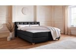 Boxspringbett HOME AFFAIRE "Harmones", grau (anthrazit), B:203cm L:210cm, Struktur (100% Polyester), Komplettbetten, Boxspringbett, in 3 Breiten, Härtegrad auch im Mix mit je 1 Matratze in H2 und H3