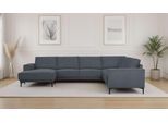 Wohnlandschaft OTTO HOME "OLAND Cord U-Form, XXL, B: 342 cm, Skandi-Design", grau (dunkelgrau), B:342cm H:85cm T:260cm, 92%PES 8%NY, Sofas, Wohnlandschaft, Skandi-Design in Struktur, Flachgewebe, Luxus-Microfaser, Boucle