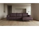 Ecksofa OTTO HOME "OLAND Luxus-Microfaser L-Form, B: 280 cm, Skandi-Design", braun (dunkelbraun), B:280cm H:85cm T:152cm, Struktur weich (100% Polyester);Luxus-Microfaser (100% Polyester);Webstoff (100% Polyester), Sofas, Ecksofa, L-Form, 280 cm, Wellenunterfederung, Skandi-Design, Metallfüße