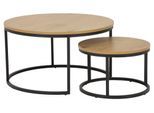 Couchtisch ACTONA GROUP "Spiro 2er Set, rund – modern & stilvoll kombinieren, zeitloses Design", beige (natur, schwarz), B:80cm H:44,5cm T:80cm, Tische, Couchtisch, OTTOs Choice Holzoptik, pflegeleicht & robustes Metallgestell