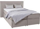 Boxspringbett "Yuma", grau (taupe), B:193cm L:213cm, 100% Polyester, LEGER HOME BY LENA GERCKE, Komplettbetten, Boxspringbett, incl. Topper, in 4 Breiten, 3 Matratzenarten und je 2 Härtegraden