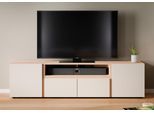 Lowboard HOME AFFAIRE "TAVERA", beige (lindberg eiche, cashmir), B:200,7cm H:52,5cm T:39,6cm, Holzwerkstoff, Sideboards, Lowboard, Lowboard Breite 201 cm, modern, grifflos, viel Stauraum