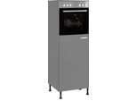 Backofen/Kühlumbauschrank OPTIFIT "Parma", grau (basaltgrau), B:60cm H:176,6cm T:58,4cm, Holzwerkstoff, Schränke, Backofen/Kühlumbauschrank, Breite 60 cm