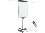 Mobiles Flipchart Legamaster Sketch Pro, magnetische Tafel, höhenverstellbar, 2 Seitenarme, Rundfuß, inkl. Starterset, B 680 x H 1050 mm, schwarz-weiß