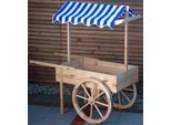 Transportkarren PROMADINO "Marktwagen", beige (natur), B:82cm H:184cm L:173cm, Holzwerkstoff, Textil, Transportwagen, Transportkarren, BxTxH: 173x82x184 cm