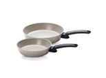 Fissler Pfannenset Ceratal Evo Comfort, Hellgrau, Metall, 2-teilig, 2,1/3,1 L, Made in Germany, antihaftbeschichtet, PTFE-frei, Kochen, Pfannen, Pfannensets