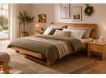 Schlafzimmer-Set OTTO HOME "Ultima, 3-tlg., Bettgestell & 2 Nachttische aus massivem Fichtenholz", beige (natur), B/H: 180cm x 200cm, Massivholz, Schlafzimmermöbel-Sets