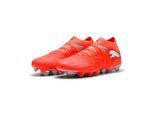 Fußballschuh PUMA "FUTURE 9 PRO FG/AG", Damen, Gr. 43, glowing rot, puma weiß, puma schwarz, puma silber, Synthetik, Schuhe Fußballschuh, für Rasen- und Kunstrasenplätze, mit herausnehmbarer Innensohle