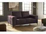 2-Sitzer OTTO HOME "OLAND Luxus-Microfaser, Sofa, B: 164 cm, Skandi-Design", braun (dunkelbraun), B:164cm H:85cm T:83cm, 100% Polyester, Sofas, 164 cm, Wellenunterfederung, Skandi-Design, Metallfüße