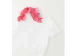 T-Shirt SARABANDA "BABY GIRL SUMMER SHIRT", Mädchen, Gr. 7A, weiß (optical weiß), 100% Baumwolle, Shirts T-Shirt