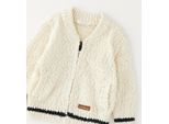 Cardigan MINIBANDA "BABY BOY KNITWEAR", Jungen, Gr. 6, cream, 100% Baumwolle, Strickjacken