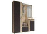 Livetastic Garderobe , Anthrazit, Eichefarben , Holzwerkstoff , 5-teilig , 1 Schublade(n) Schubladen , 145x184x29 cm , Garderobe, Garderobensets & -serien, Garderoben-Set