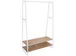 Xora Garderobenständer , Naturfarben, Weiss , Metall, Holzwerkstoff , 100x160x45 cm , Schuhablage, Hutablage, standfeste Füsse, Jackenhalter , Garderobe, Garderobenständer