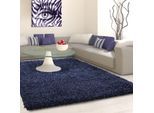 Hochflor-Teppich AYYILDIZ TEPPICHE "Life Shaggy 1500 , auch als Läufer und in Rund erhältlich", blau (navy), B:140cm H:30mm L:200cm, Kunstfaser, Teppiche, Hochflor-Teppich, Langflor, uni, große Farb- und Größenauswahl. Wohnzimmer, alle Räume