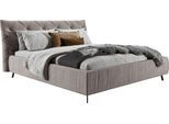 Polsterbett HOME AFFAIRE "Elloree, in 4 Breiten bis 200cm, auch in Leder", silber, B:196cm H:105cm L:254cm, 100% Polyester, Betten, Polsterbett, Kopfteilhöhe 105 cm, belastbar bis 280 kg, auch in Überlänge 220cm