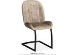 Esszimmerstuhl OMG DESIGN "Canberra", beige (mist, schwarz, mist), B:51cm H:95,5cm T:63cm, Polyester, Stühle, Esszimmerstuhl, Esszimmerstuhl, pflegeleichter Samtvelour Bezug