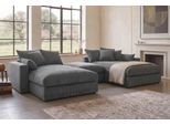 Wohnlandschaft OTTO HOME "Cosy Lounge U-Form, Breite 385 cm", anthrazit, B:385cm T:198cm, 100% Polyester, Sofas, Wohnlandschaft, Mega-Sofa mit Cordstoff bezogen, mit Federkern & 5 Zierkissen